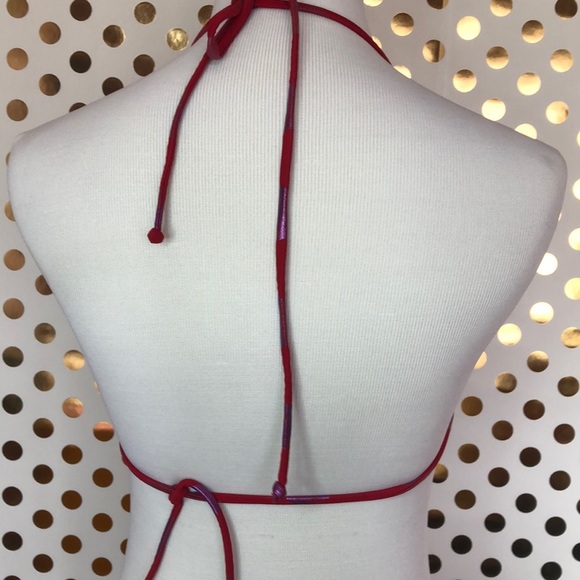 VICTORIAS SECRET Red & Purple Polka Dot Bikini Top - Picture 3 of 4